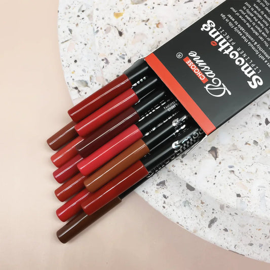 12pcs Long-Lasting Lipstick Set – Matte Lip Gloss & Lip Liner Pencil for Women, Valentine's Day Gift