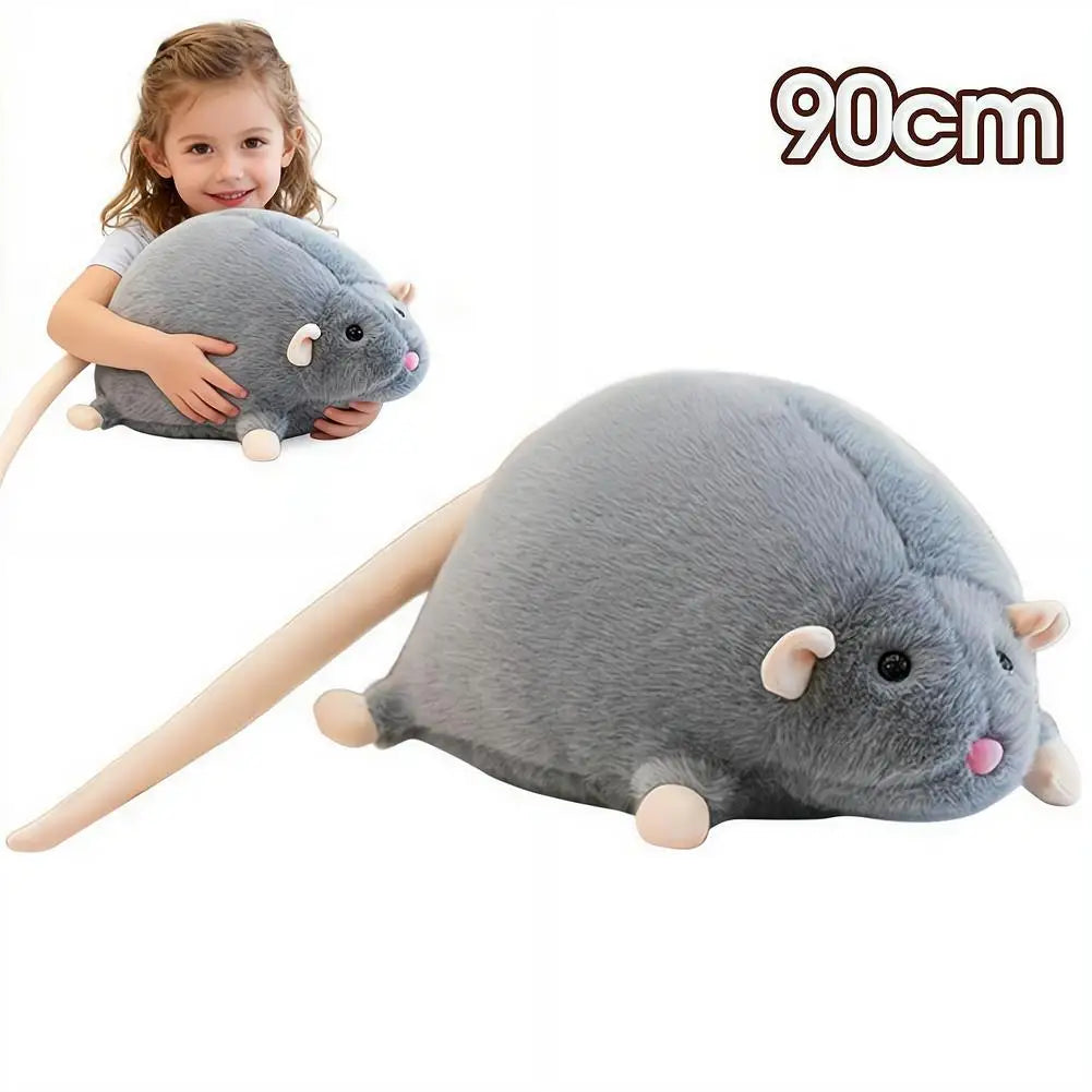 Cute Mouse Plush Doll - 40/90cm Oversized Cartoon Flower Branch Animal Toy & Birthday Gift for Kids