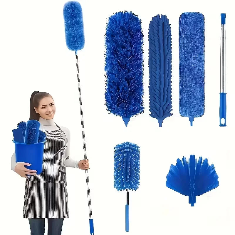 Microfiber Duster with 113.39in Telescopic Pole - Reusable High Ceiling Cleaner for Fans & Spider Web Removal