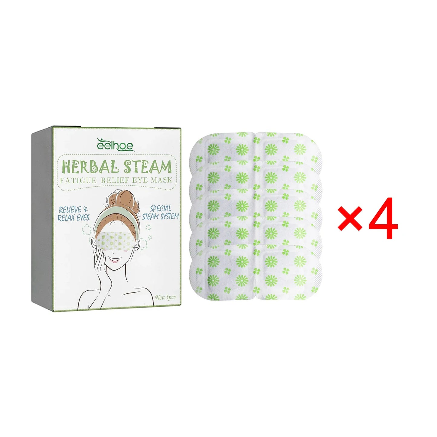 Eelhoe Herbal Steam Eye Mask – Relieve Eye Fatigue, Soothe Discomfort, Fade Dark Circles & Moisturize with Hot Compress