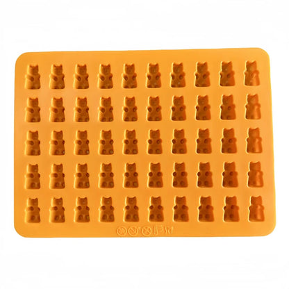 Gummy Bear Silicone Molds - Mini Chocolate Candy Molds with Droppers Food Grade Nonstick Baking Set of 4