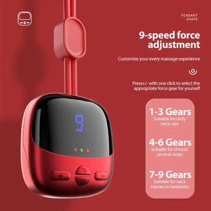 Portable Smart Hanging Neck Massager with EMS Muscle Stimulation and Hot Compress - Ultimate Relaxation for Neck and Cervical Spine