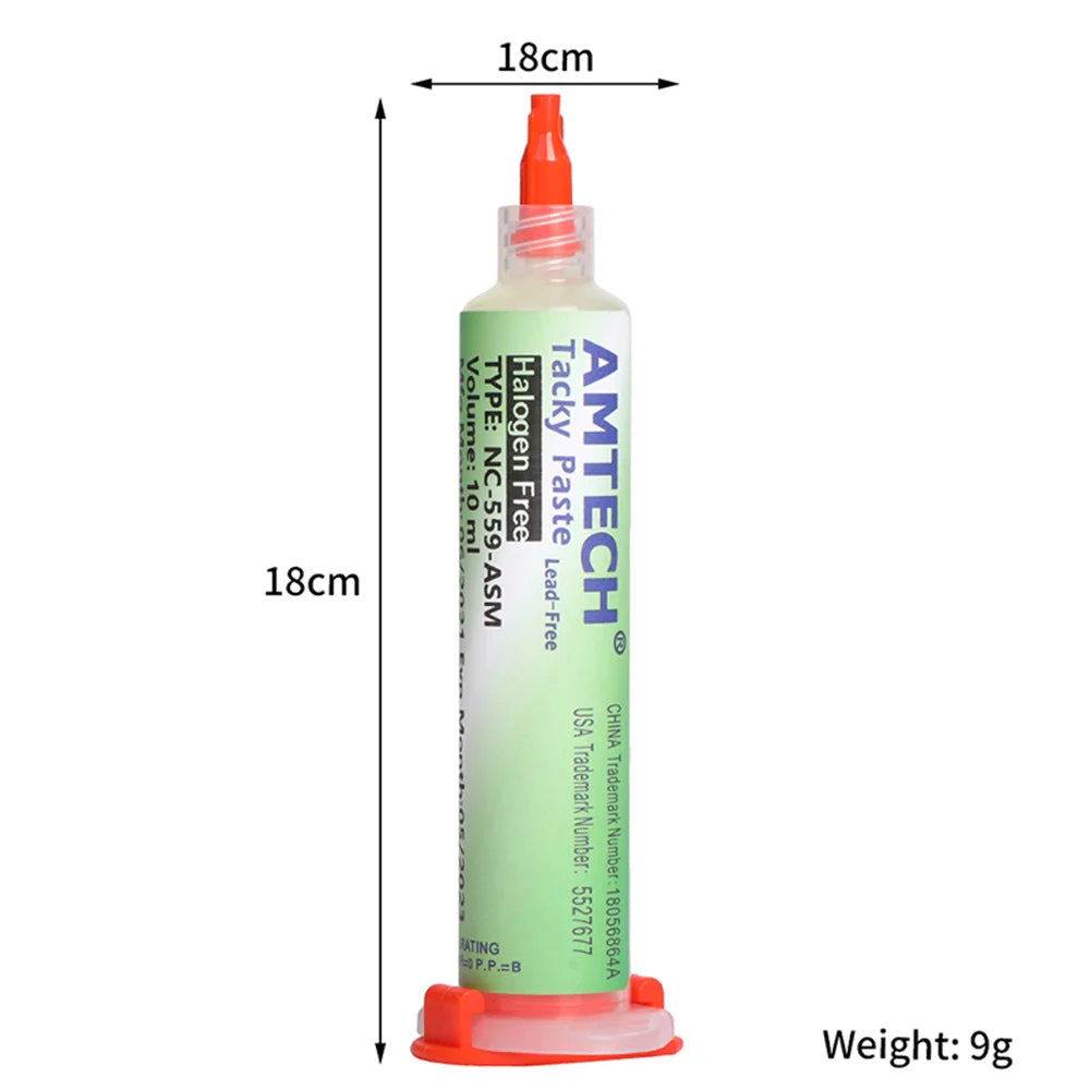 Original Amtech NC 559 Flux – 10ml Syringe for Soldering, BGA & SMD PCB Repair, Electronics Tools