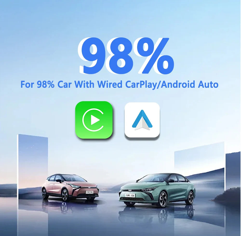 Wireless CarPlay Adapter – 2-in-1 Android Auto Smart Dongle for Volvo, Benz, Cadillac, Jeep, Lexus, Buick, Audi, Mazda, VW, Kia