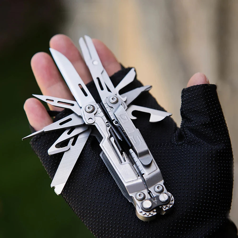 SOG PowerPint Multi Tool - 18-in-1 Folding Pocket Tool with Pliers Knife and Portable EDC Camping Accessories