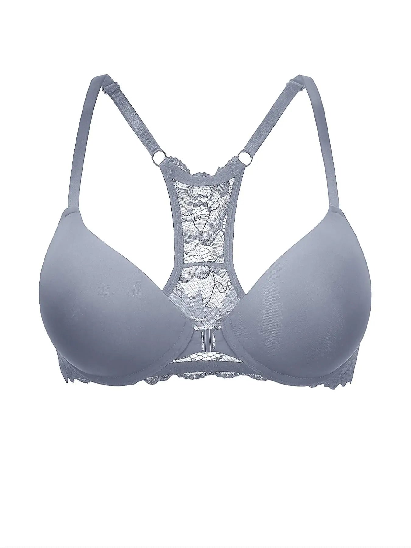 Front Button Lace Deep V Push-Up Bra – Sexy Comfortable Beautiful Back Underwear for Women