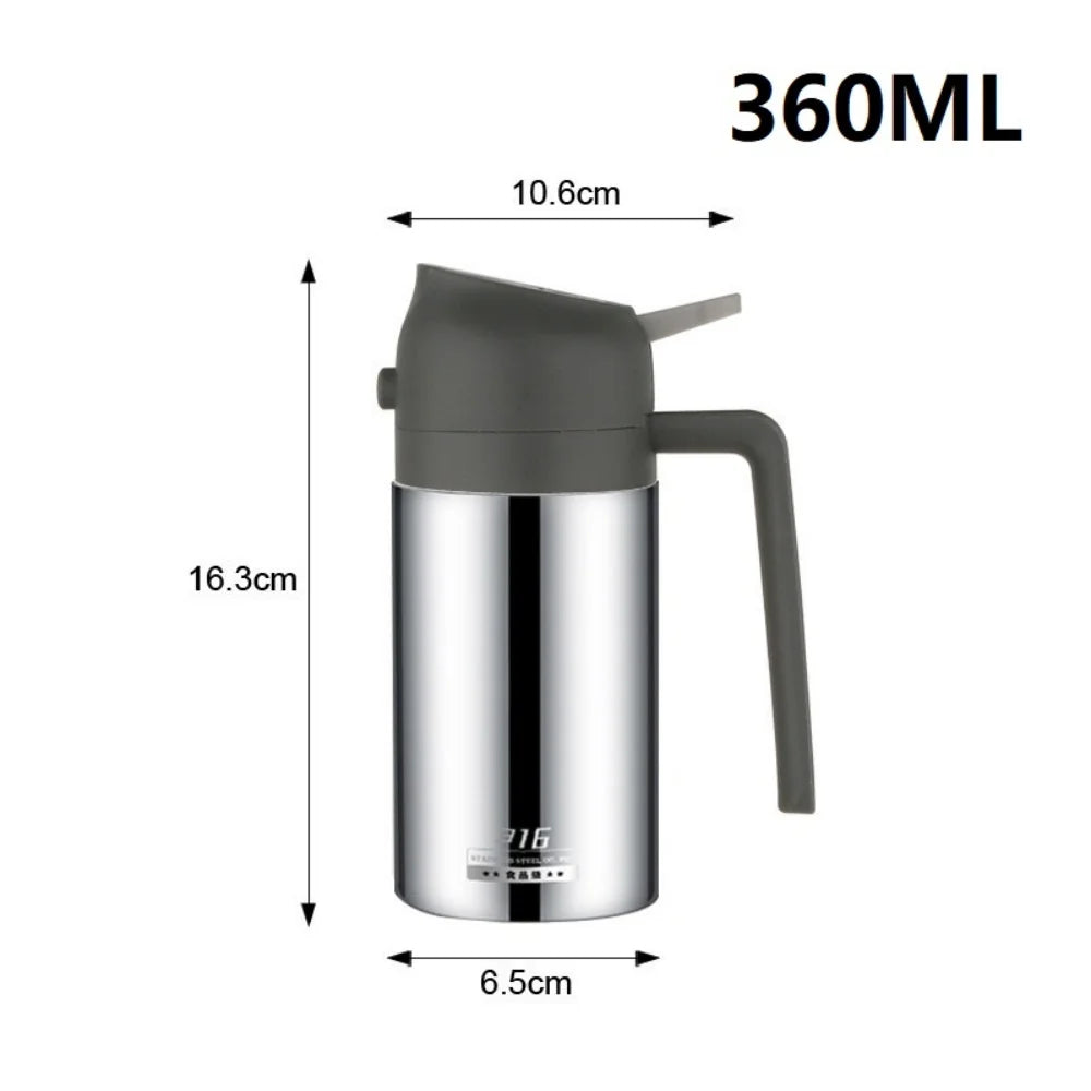 2-in-1 Stainless Steel Oil Dispenser - Refillable Cooking Spray Bottle for Baking & Kitchen Use
