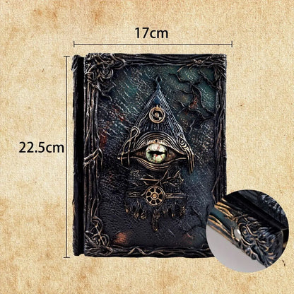 Vintage Magic Eye Journal - Embossed Leather Gothic Grimoire Notebook for Witches, Occult Lovers & Collectors
