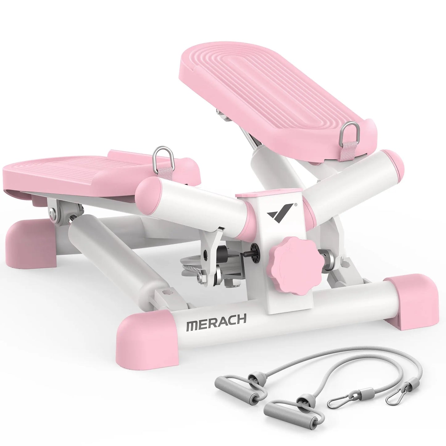 MERACH Mini Stepper with Resistance Bands — 330lbs Capacity Fitness Stepper for Home Exercise & Twisting Workouts