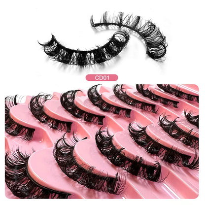 2/10 Pairs 3D Mink Russian Strip False Eyelashes – Dramatic Fake Lash Extensions for Makeup