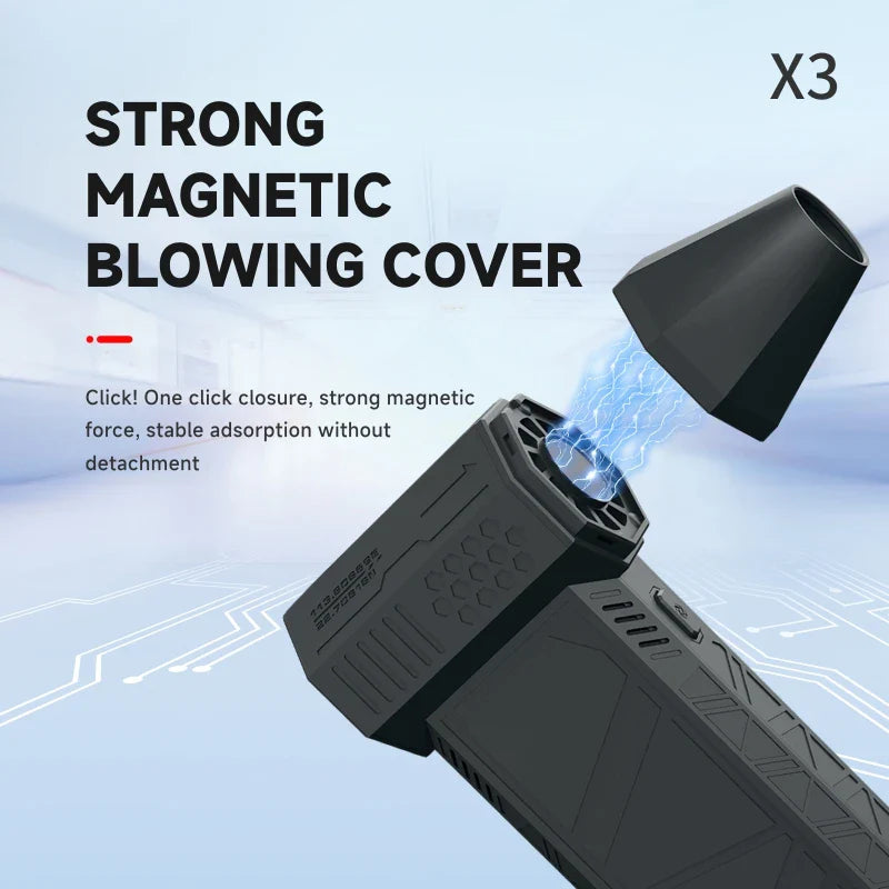 3rd Generation X3 Turbo Jet Fan - High-Speed Mini Handheld Blower with Brushless Motor, 130,000 RPM and 52m/s Wind Speed, Ideal for Industrial and Duct Applications
