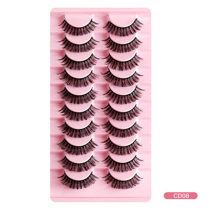 2/10 Pairs 3D Mink Strip False Eyelashes – Dramatic Fake Lash Extensions for Makeup