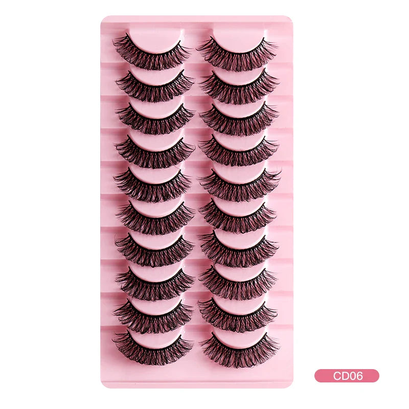 2/10 Pairs 3D Mink Russian Strip False Eyelashes – Dramatic Fake Lash Extensions for Makeup