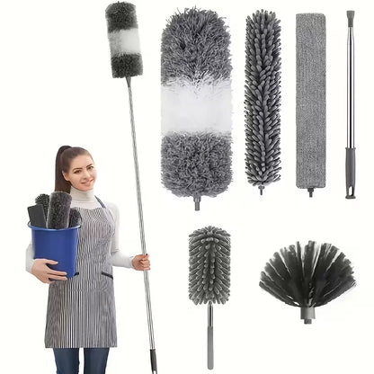 Microfiber Duster with 113.39in Telescopic Pole - Reusable High Ceiling Cleaner for Fans & Spider Web Removal