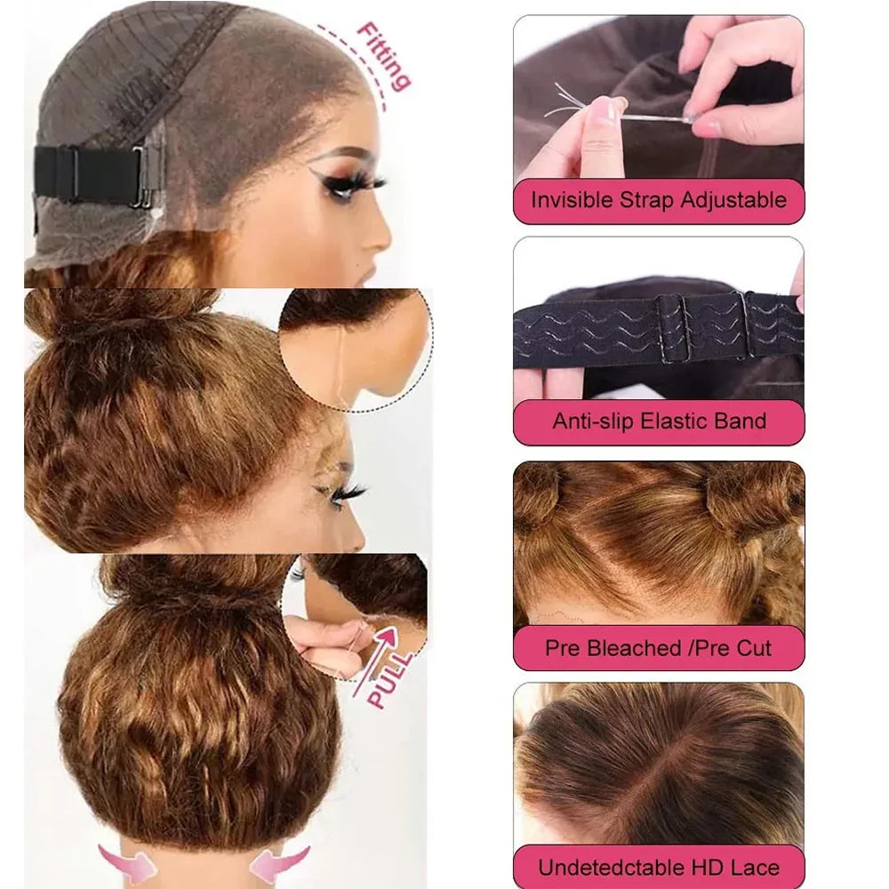 Highlight Invisi-Strap HD 360 Lace Front Wig – 250 Density Deep Curly Pre-Plucked Human Hair Full Lace Wig