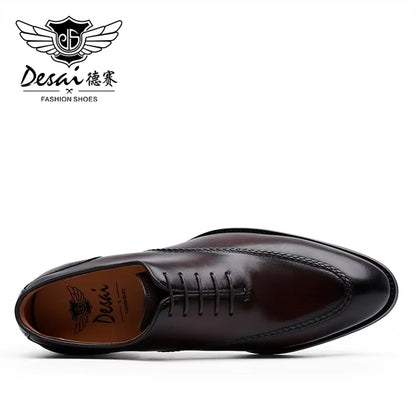 Men’s Genuine Leather British Dress Shoes - Elegant Carved Business & Formal Wedding Shoes for Classic Style