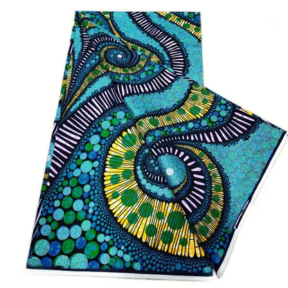 Grand Super Ankara Wax Fabric - Original 100% Cotton Glitter Batik Pagne 6 Yards Nigerian Party Dress Sewing Material