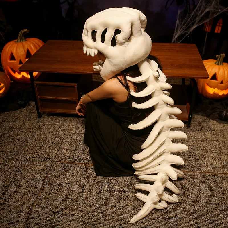 Dinosaur Skeleton Headgear Pillow – 4 Colors for Party Cosplay & Cozy Sofa Lounging
