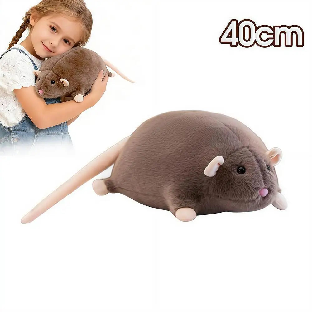 Cute Mouse Plush Doll - 40/90cm Oversized Cartoon Flower Branch Animal Toy & Birthday Gift for Kids