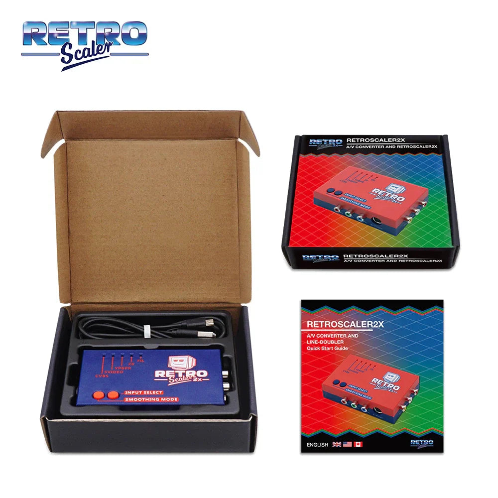 RetroScaler2x AV to HDMI Converter – Line-Doubler for PS2, N64, NES, Dreamcast, Saturn, MD1, MD2 Retro Game Consoles
