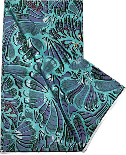 Grand Super Ankara Wax Fabric - Original 100% Cotton Glitter Batik Pagne 6 Yards Nigerian Party Dress Sewing Material