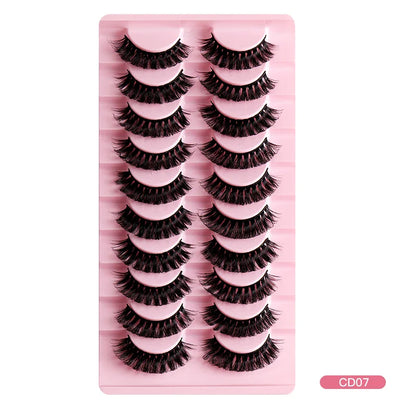 2/10 Pairs 3D Mink Russian Strip False Eyelashes – Dramatic Fake Lash Extensions for Makeup