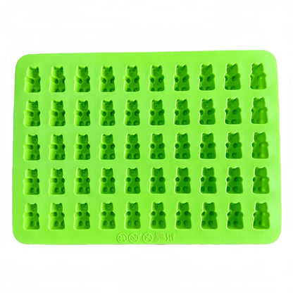 Gummy Bear Silicone Molds - Mini Chocolate Candy Molds with Droppers Food Grade Nonstick Baking Set of 4