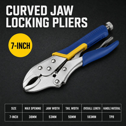 Multi-Function Locking Pliers - Straight & Curved Jaw Adjustable Heavy-Duty Vise Grip Clamp Tool
