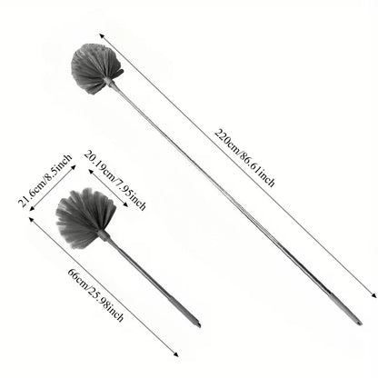 Adjustable Spider Web Ceiling Cleaner - Heavy-Duty Metal Broom with Ergonomic Handle for Multi-Surface Dusting