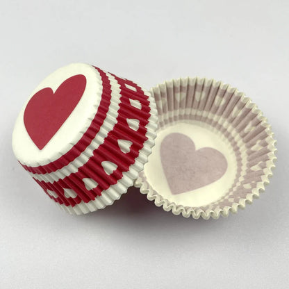 100PCS Animal Print & Pink Heart Cupcake Liners – Zebra, Leopard & Cow Pattern Muffin Baking Cups for Weddings & Parties