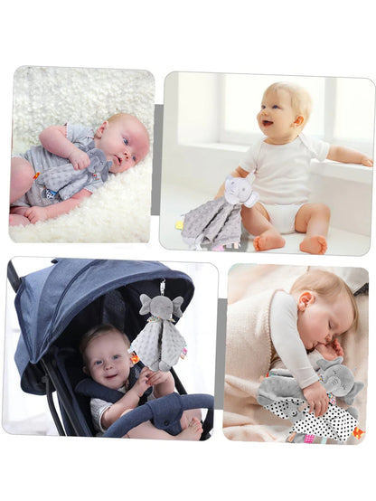 Elephant Baby Comforter Blanket – Soft Soothing Towel with Rattle, Animal Toy for Toddler Sleep and Reassurance
