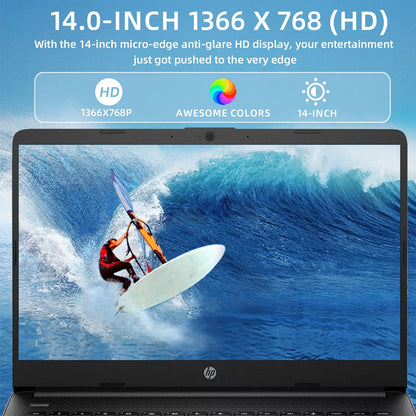 HP 14" Business Laptop — Intel Celeron N4120, 16GB RAM, 384GB Storage, 1-Year Office 365