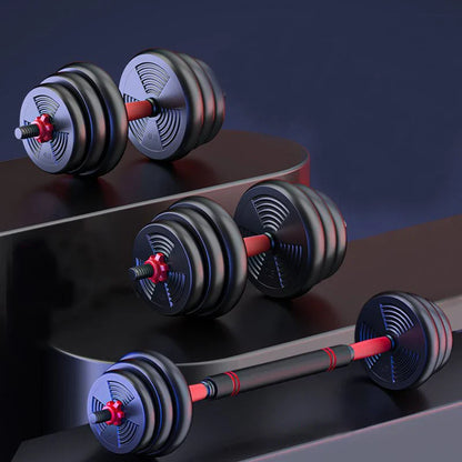 5-44lbs Adjustable Dumbbell & Barbell Set – Anti-Slip Grip Home Gym Fitness Weight Plates for Strength Training