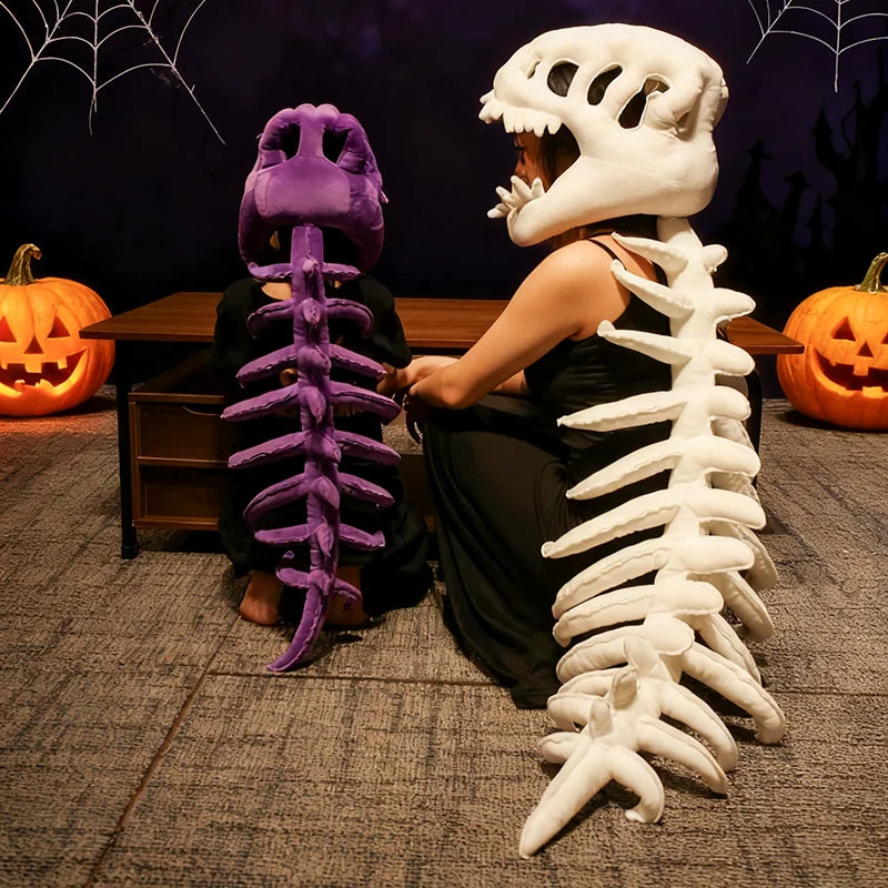 Dinosaur Skeleton Headgear Pillow – 4 Colors for Party Cosplay & Cozy Sofa Lounging