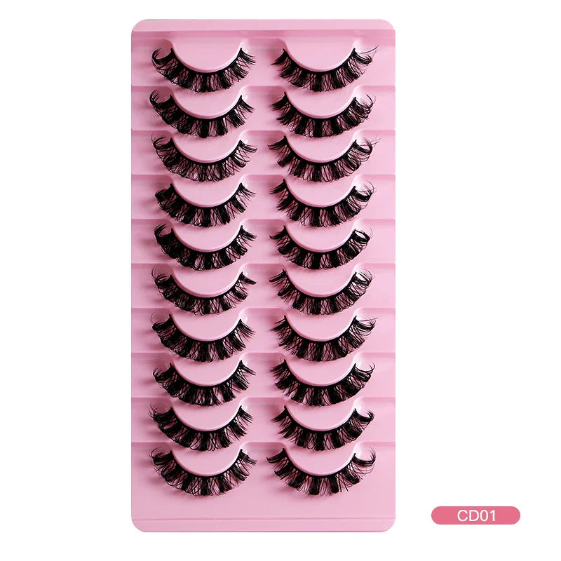 2/10 Pairs 3D Mink Russian Strip False Eyelashes – Dramatic Fake Lash Extensions for Makeup
