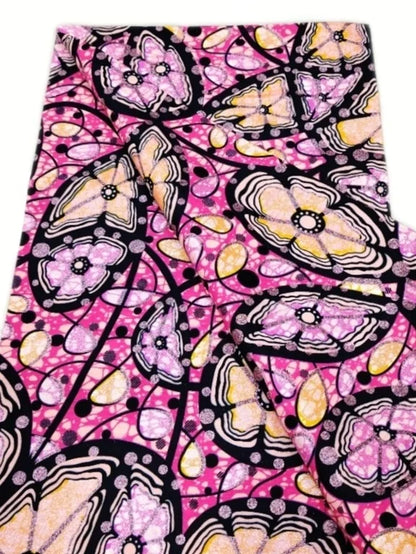 Original African Wax Print Fabric - 6 Yards 100% Cotton Nigerian Ankara Sewing Material for Women’s Dresses