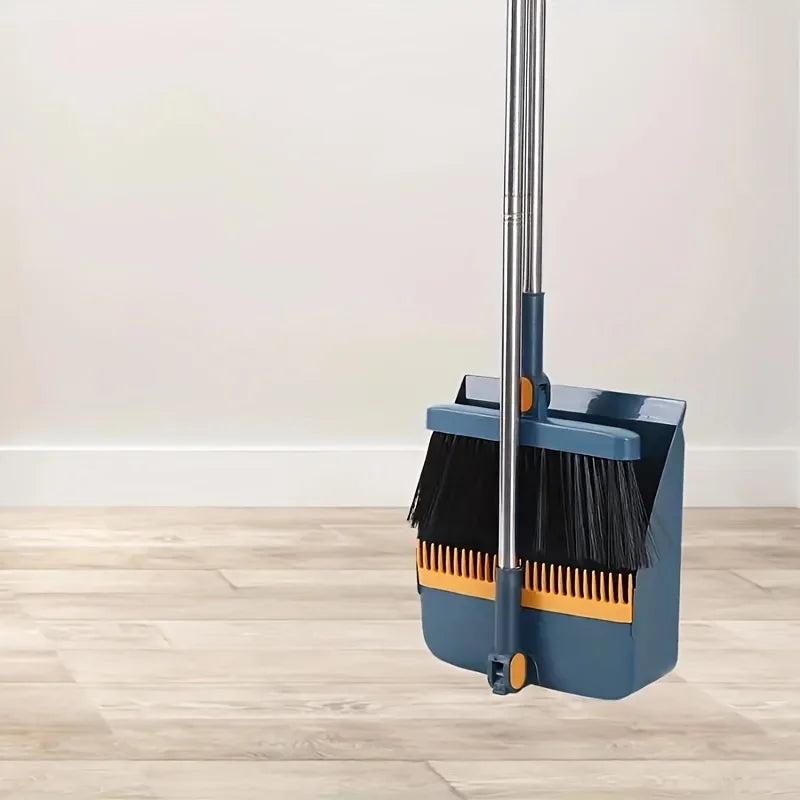 Household Broom & Dustpan Set – Durable Long-Handle Sweeping Set for Home, Office, School & Dorm