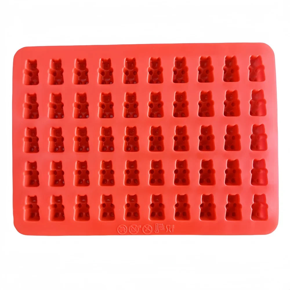 Gummy Bear Silicone Molds - Mini Chocolate Candy Molds with Droppers Food Grade Nonstick Baking Set of 4