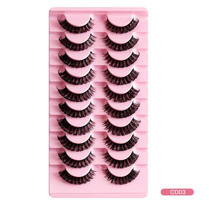 2/10 Pairs 3D Mink Strip False Eyelashes – Dramatic Fake Lash Extensions for Makeup