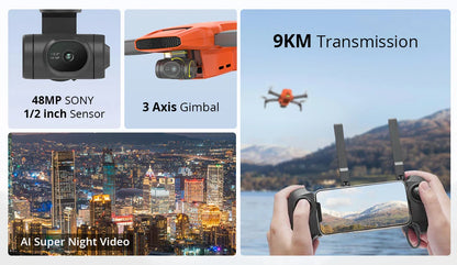 FIMI MINI 3 Drone 4K 60fps AI Smart Tracking – 9km Range 3-Axis Gimbal Ultralight 249g Mini Pro Drone