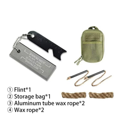Portable Magnesium Fire Starter - Flint Lighter with Wooden Handle Outdoor Survival Camping EDC Emergency Tool