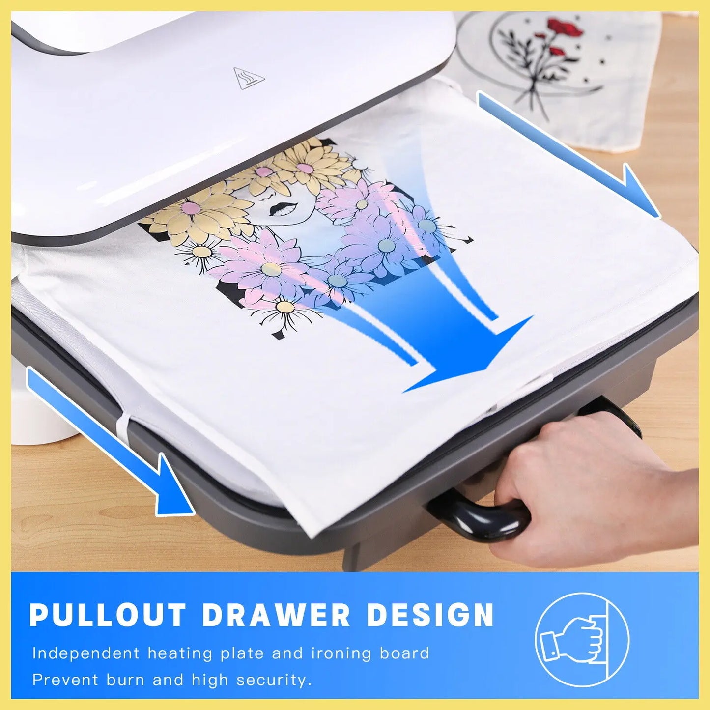HTVRONT 15x15" Auto Heat Press Machine – 1500W for DIY Iron-On HTV Vinyl & Sublimation on T-Shirts, Bags, Hats, Fabrics