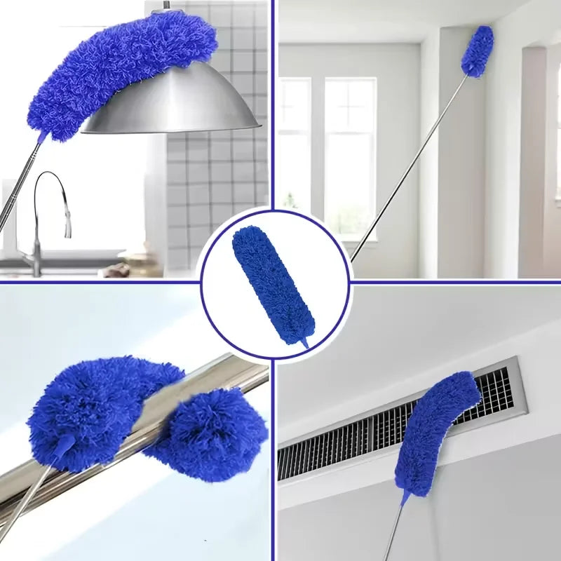 Microfiber Duster with 113.39in Telescopic Pole - Reusable High Ceiling Cleaner for Fans & Spider Web Removal