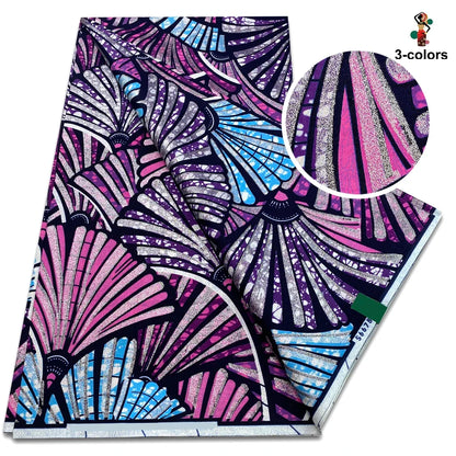 Premium Gold Print Pagne Fabric - 100% Cotton African Real Wax Ankara Grand SUP Nigerian Fabric