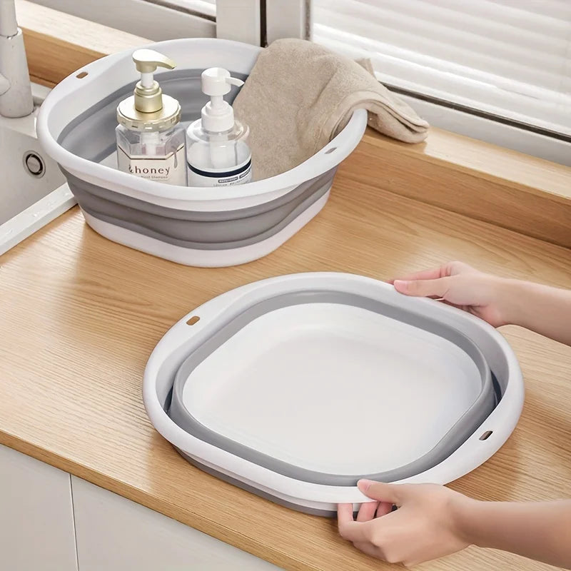 3-Pack Collapsible Tub Wash Basin & Laundry Baskets – Space-Saving Storage Containers for Camping, Hiking, Home & Fruit Washing