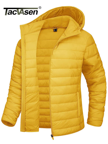 TACVASEN Women's Hooded Puffer Jacket – Full Zip Quilted Winter Coat, Lightweight Windbreaker Outerwear