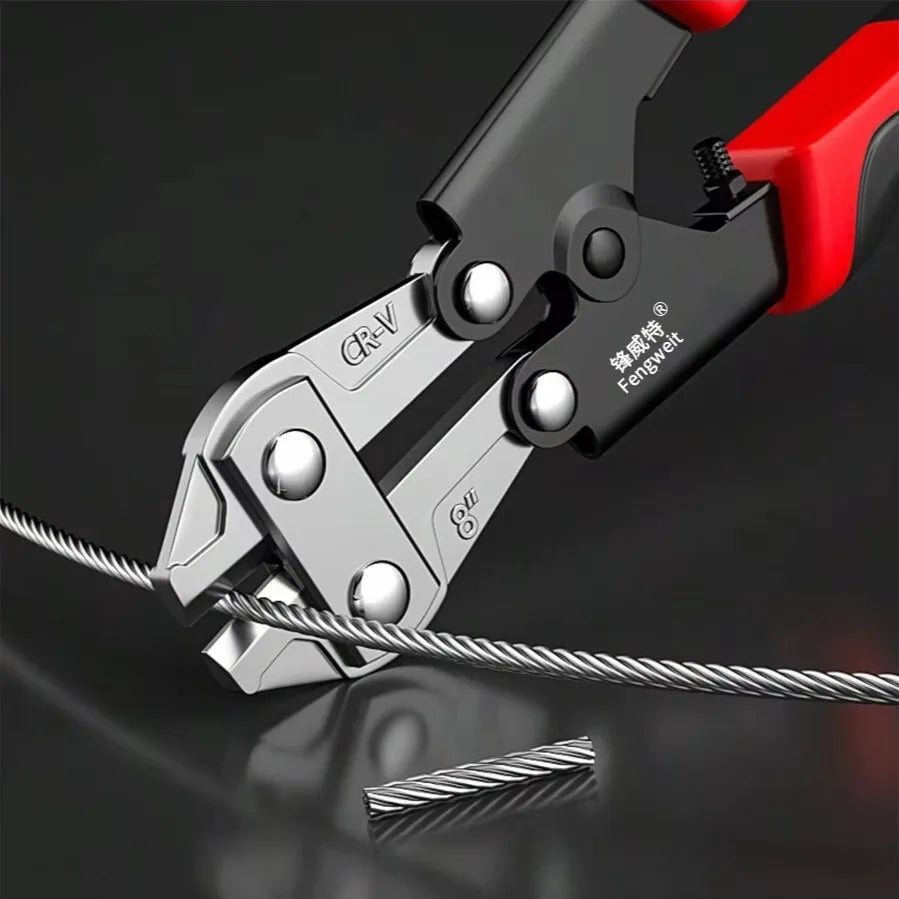 Mini Bolt Cutter Chrome Vanadium Steel - Sharp Wire & Bar Cutting Tool with Labor-Saving Handle