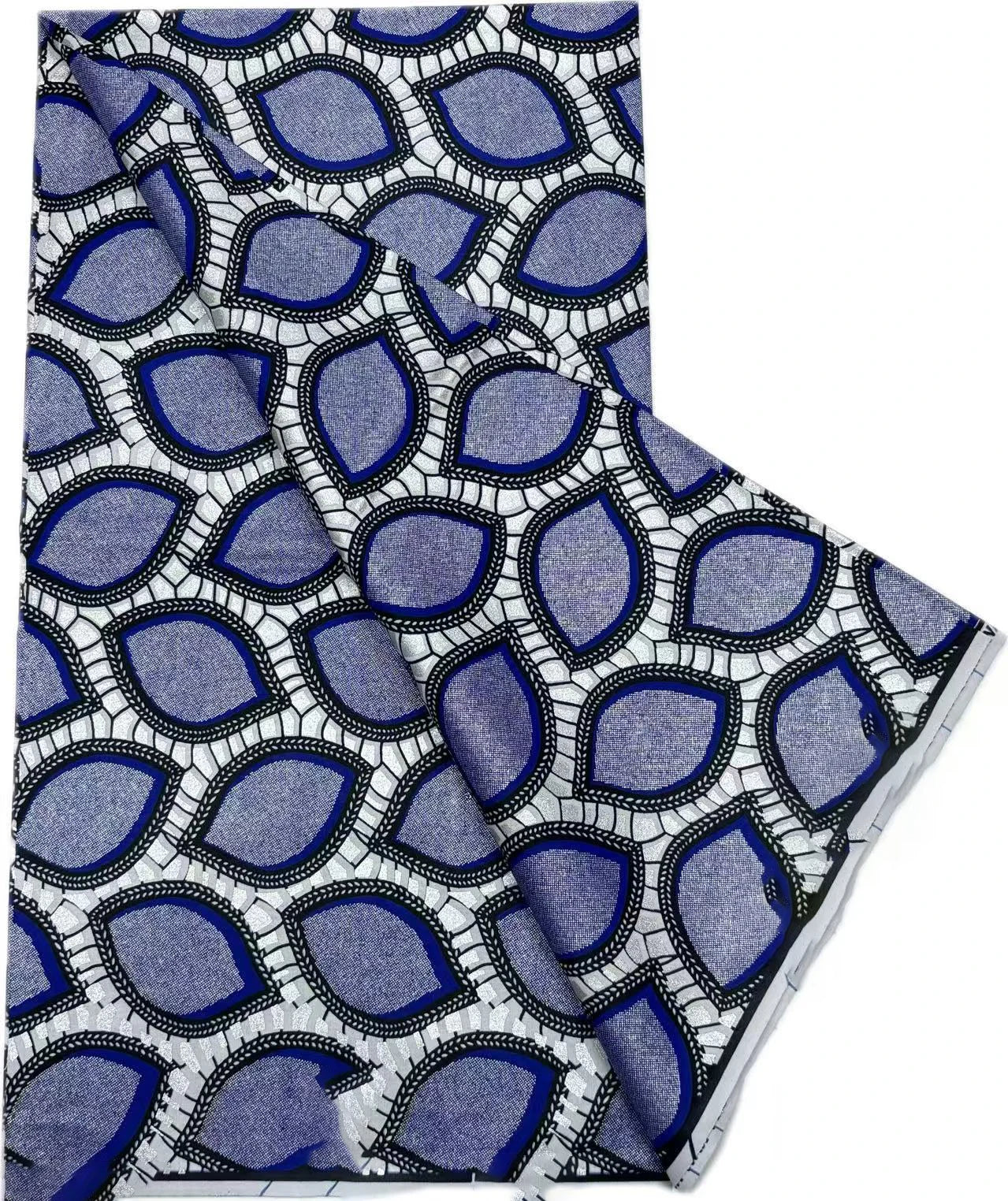Grand Super Ankara Wax Fabric - Original 100% Cotton Glitter Batik Pagne 6 Yards Nigerian Party Dress Sewing Material