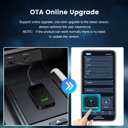 CarlinKit 5.0 & 4.0 Wireless CarPlay and Android Auto Adapter - Compatible with Audi, Golf, Peugeot, Mazda, KIA, Mercedes, MG - Supports Waze, Spotify, Music
