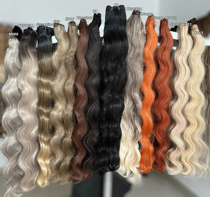 Highlight Gold Bio Body Wave Hair Weave Bundles – 26"/30" Synthetic High Temperature Soft, Natural Human-Like Fiber Hair Extensions
